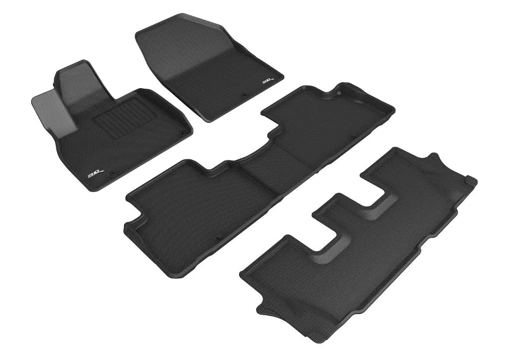 L1KA05201509 – 3D MATS/U-AC Floor Liner, Black Custom Fit Raised Edge Thermoplastic Rubber Of Carbon Fiber Texture 4 ...